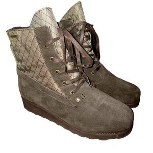 Bearpaw Boots Harmony Chocolate Brown Wedge Casual Bootie Nwot size 10